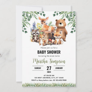 Woodland Baby Shower Invitation   Woodland animals