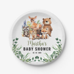 Woodland Baby Shower Invitation Woodland animals Paper Plate