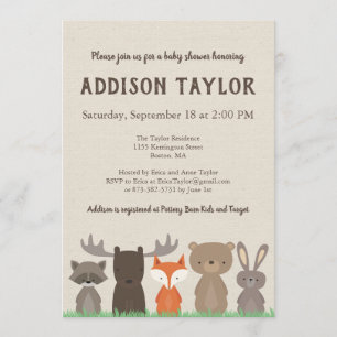 Woodland Baby Shower Invitations