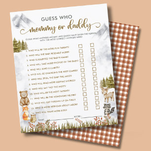 Woodland Baby Shower Mummy or Daddy Party Games 