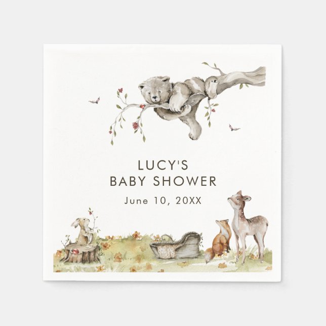 Woodland Baby Shower Napkin (Front)