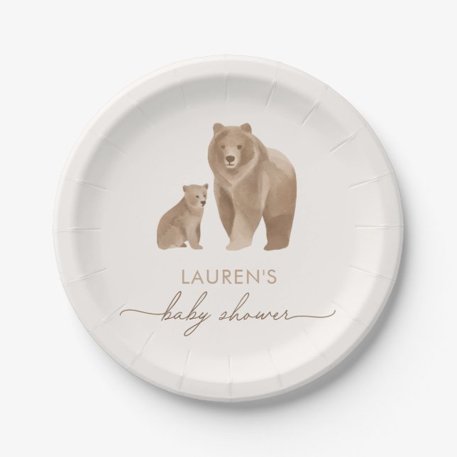 Woodland Baby Shower Paper Plate (Front)