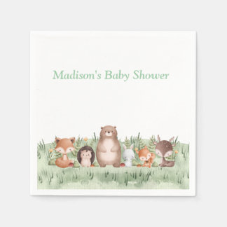 Woodland Baby Shower Personalised Napkin