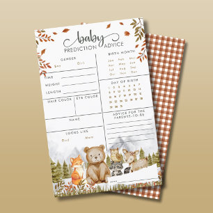 Woodland Baby Shower Prediction Party Games