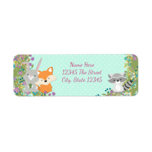 Woodland Baby Shower Return Address Labels