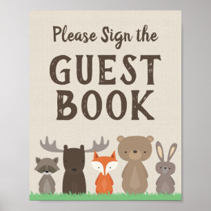 Woodland Baby Shower Sign the Guest Book Sign