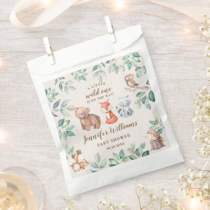 Woodland baby shower thank you candy favour bag