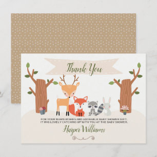 Woodland Baby Shower Thank You Card