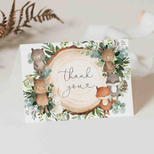 Woodland Baby Shower Thank You Card