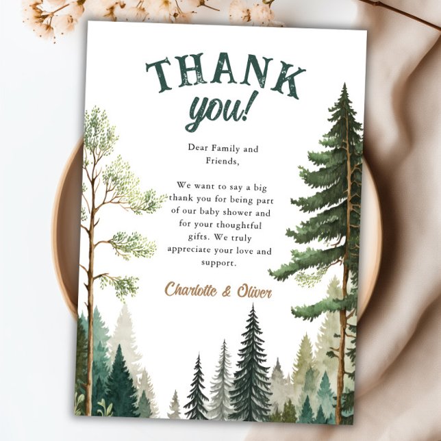 Woodland Baby Shower Thank You Card (Creator Uploaded)