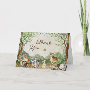 Woodland Baby Shower Thank You Greeting Card