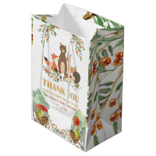 Woodland Baby shower Thank You Medium Gift Bag