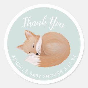 Woodland Baby Shower, Thank You Round Sticker