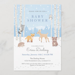 Woodland baby shower theme winter forest programme