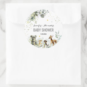 Woodland Baby Shower Watercolor Sticker