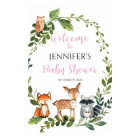 Woodland Baby Shower Welcome Sign Girl