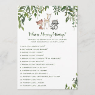 Woodland Baby Shower What's Mummy Wearing Game 5x7 Invitation