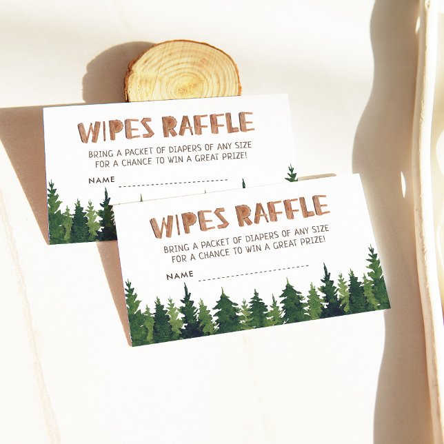 Woodland Baby Shower Wipes Raffle Enclosure Card (Creator Uploaded)