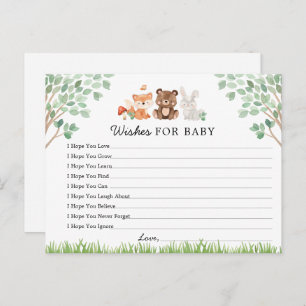 Woodland Baby Shower Wishes for Baby Card