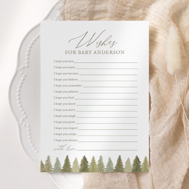 Woodland Baby Shower Wishes for Baby Invitation (Creator Uploaded)