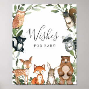 Woodland Baby Shower Wishes For Baby Sign