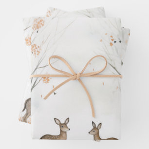 woodland baby shower  wrapping paper sheet
