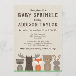 Woodland Baby Sprinkle Invitations