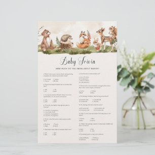 Woodland Baby Trivia Baby Shower Game