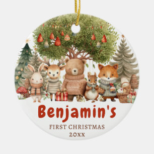 Woodland Baby's First Christmas Ornament Gift