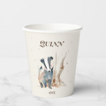 Woodland Badger 1st Birthday Party Cups