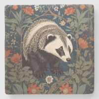 Woodland Badger William Morris Inspired