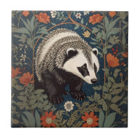 Woodland Badger William Morris Inspired
