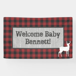 Woodland Banner - Red And Black Plaid