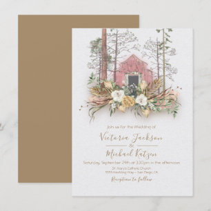 Woodland Barn Forest Wedding invitations