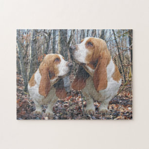 Woodland Basset Hounds Jigsaw Puzzle