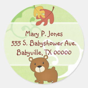 Woodland Bear Address Label Stickers