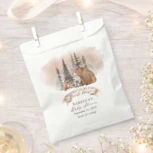 Woodland Bear  Animals Bearly Wait Boy Baby Shower Favour Bags