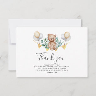 Woodland Bear Baby Shower Thank You Card