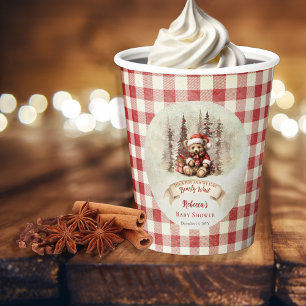 Woodland Bear Bearly Wait Holiday Boy Baby Shower Paper Cups