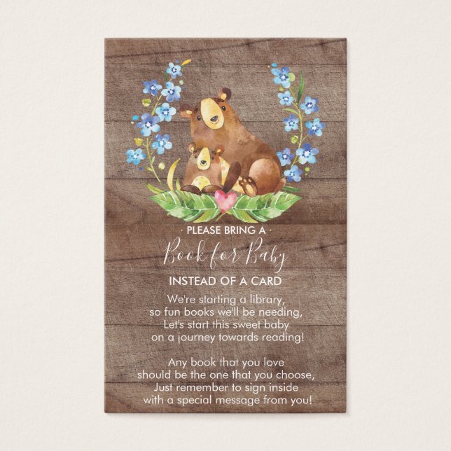 Woodland Bear Book for Baby Card (Front)