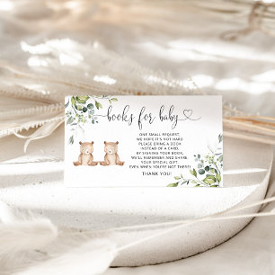 Woodland bear books for baby ticket enclosure card