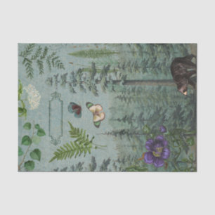 Woodland Bear Butterfly Botanical Decoupage Tissue Paper