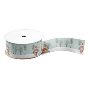 Woodland Bear Christmas Grosgrain Ribbon
