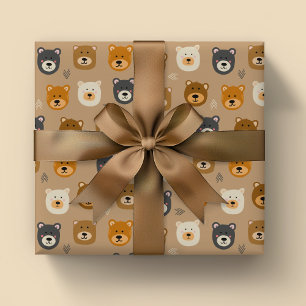 Woodland Bear cute kids Wrapping Paper