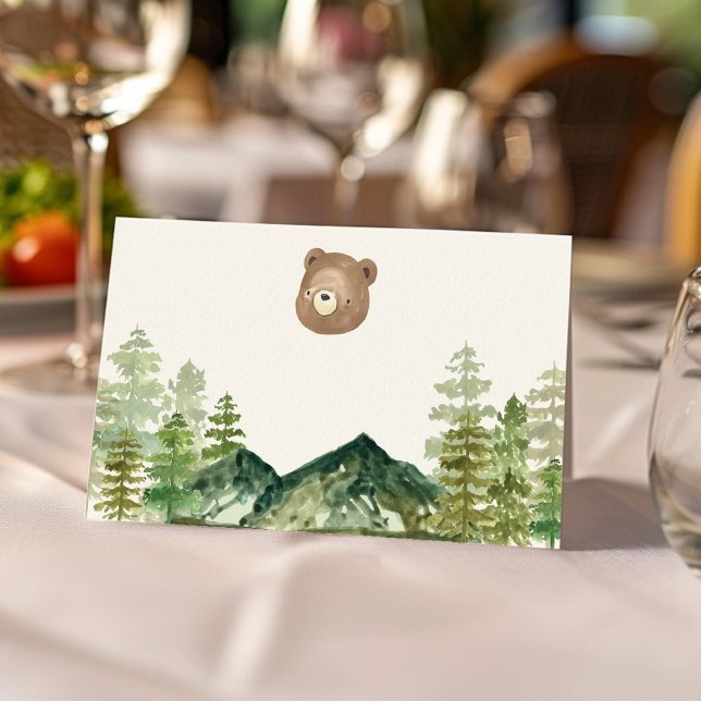 Woodland Bear Food Tent Place Card (Creator Uploaded)