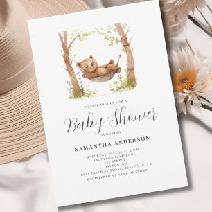 Woodland Bear Gender Neutral Baby Shower Invitation
