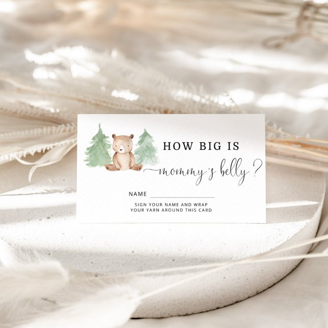 Woodland bear how big is mummy's belly enclosure card (Creator Uploaded)