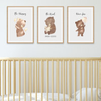 Woodland Bear Nursery Personalised Text Name