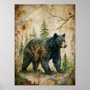 Woodland Bear Poster