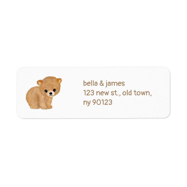 Woodland Bear Return Address Label (Front)